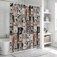thumbnail image 6 of Grey Cartoon Bathroom Shower Curtains with 12 Hooks Polyester Waterproof Shower Curtain for Stalls and Bathtubs Dogs Cute Farmhouse Decorative Bathroom Privacy Curtain 54x78 Inches, 6 of 9
