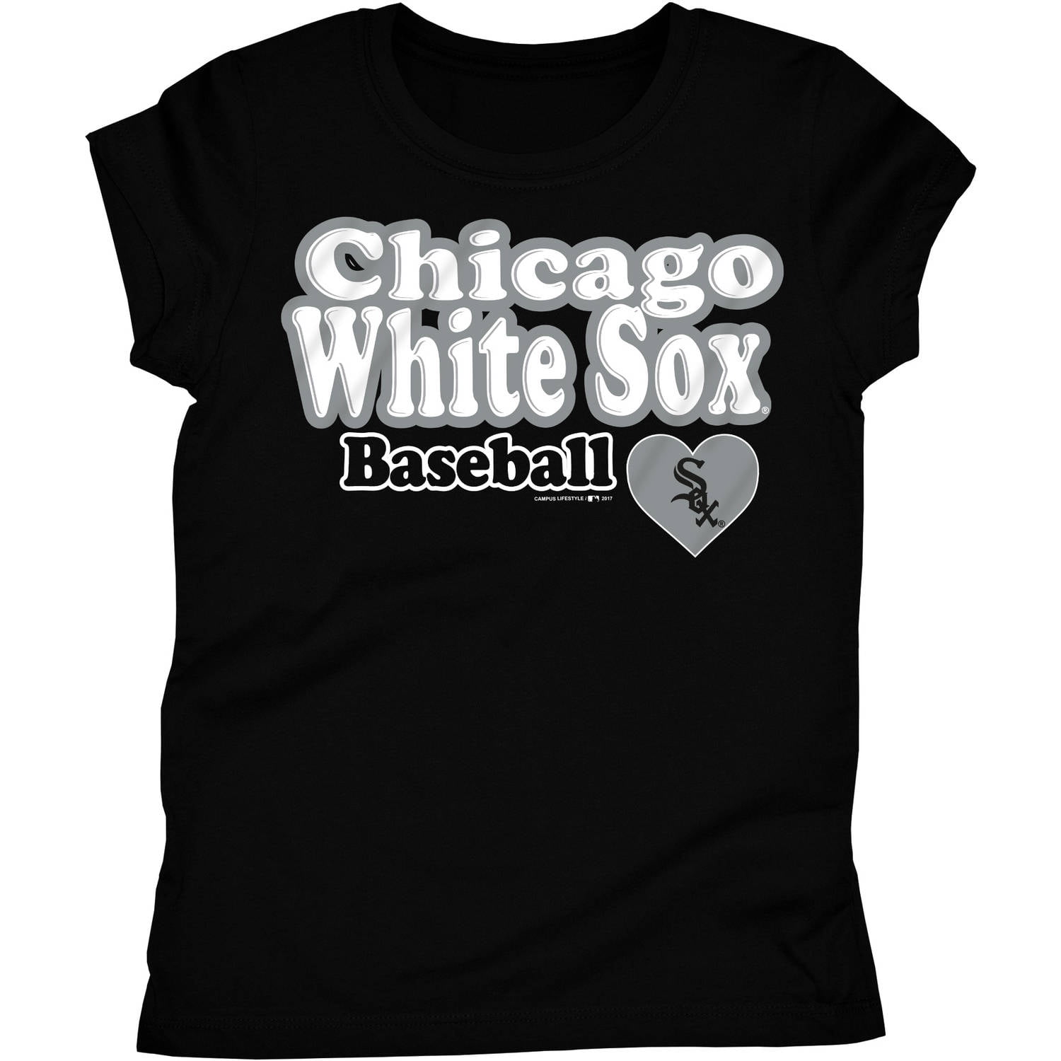 MLB Chicago White Sox Girls Short Sleeve Team Color Graphic Tee