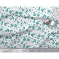 thumbnail image 2 of Soimoi Green Cotton Duck Fabric Clover & Daisy Floral Print Sewing Fabric Yard 42 Inch Wide, 2 of 3
