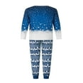 thumbnail image 3 of Family Matching Christmas Pajamas Set   Snowflake Tree Print Long Sleeve Tops Long Pants for Parents Kids, 3 of 7