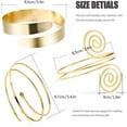 thumbnail image 4 of 6 Poignets, Brassard avec bracelets, Brassard Réglable en Or Argenté pour Dames, 4 of 7