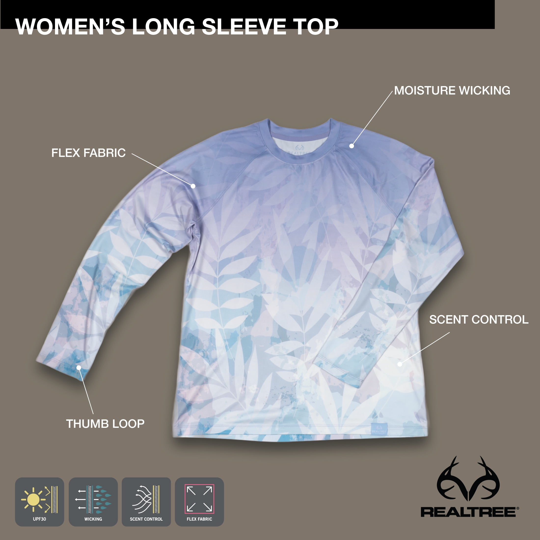 Realtre Ladies Crop Tee, Powder Ombre, M