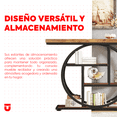 thumbnail image 3 of UTILIA Mesa de Consola de 105 cm - Mueble Recibidor de Entrada, Credenza Mesa Estrecha de 4 Niveles con Estantes de Almacenamiento, Mueble Decorativo de Madera y Metal, 3 of 5