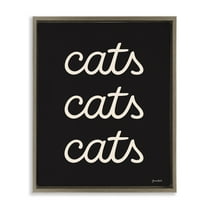 Stupell Industries Cats Repeating Typography Animals Painting Brown Floater Framed Canvas Art Print Wall Art, 25 x 31