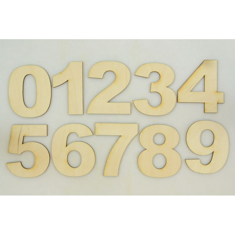 Wood Numbers in The Arial Font 