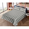 thumbnail image 4 of Ambesonne Geometric Fitted & Flat Sheet with Shams 4 Pcs Set, Round Pattern Minimalist, Queen, Charcoal Grey and Eggshell, 4 of 5