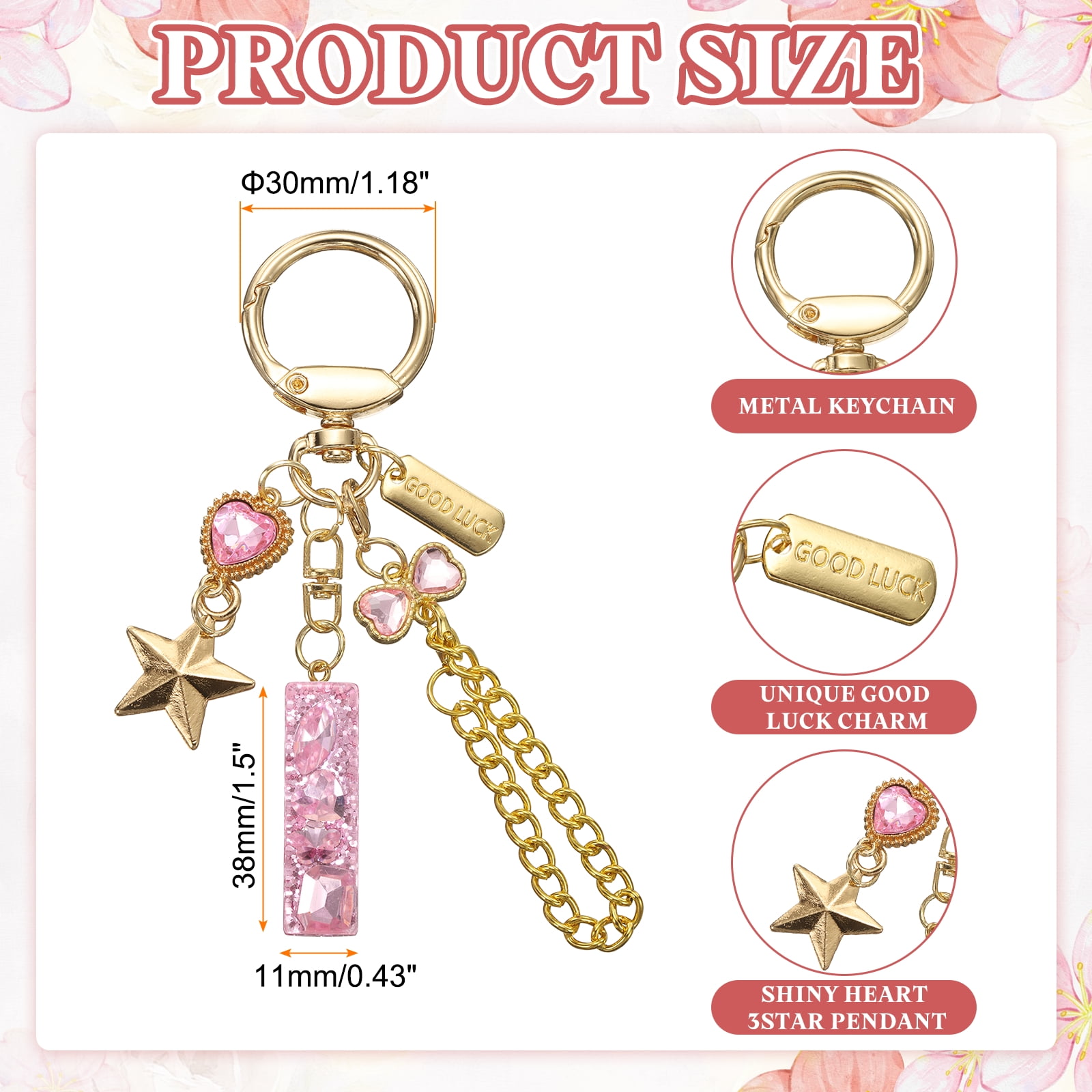 Uxcell Initial Letter Keychain for Women, Cute Letter Keychains