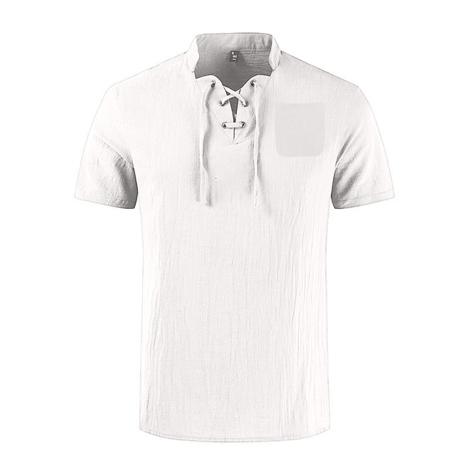Mens Shirts Short Sleeve Mens Linen 