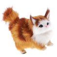 thumbnail image 1 of fastboy Soft Simulation Cats Plush Stuffed Animal Home Decor Kids Birthday Gift Realist Brown 12x6x12cm 1Set, 1 of 6