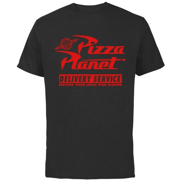 Disney PIXAR Toy Story Pizza Planet Delivery Service White - Short Sleeve Cotton T-Shirt for Adults - Customized-Black