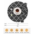 thumbnail image 6 of 15 Inch Round Placemats Set of 4, Black Morocco Non Slip Heat Insulation PP Table Mats, Boho Vintage Quatrefoil Geometric Plaid Washable Place Mats for Kitchen Dining Party Table Decor, 6 of 7