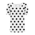 thumbnail image 3 of Jalioing Women's Summer Shirts Short Puff Sleeve Fashion T Shirts Trendy Square Neck Casual Tops Outfits, 3 of 7