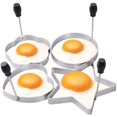 thumbnail image 1 of Egg Rings,4 Pack Stainless Steel Egg Round Ring,Non Stick Metal Circle Shaper Mold Frying Or Shaping Eggs Household Kitchen Cooking Tool for Fried Egg, Pancakes, Sandwiches, 1 of 8