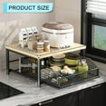 thumbnail image 2 of Kitchen Microwave Stand with Storage Basket, Countertop Storage Rack, White, 2 of 5