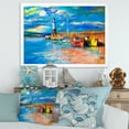 thumbnail image 3 of Designart 'Lighthouse By The Shore In Evening Glow ' Nautical & Coastal Framed Art Print, 3 of 4