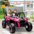 thumbnail image 5 of FestiveGlow 24V Kids Ride on Car Truck,2 Seater Kids Electric Car with Remote Control,4WD Toddler Ride on Car with 110lb Weight Capacity,Pink, 5 of 10
