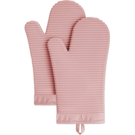 

Ribbed Soft Silicone Oven Mitts Set of 2 7.5 x 13