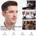 thumbnail image 4 of MARE AZZURO Oversized Square Reading Glasses Men Large Readers Big Face 1.00 1.25 1.50 1.75 2.00 2.25 2.50 2.75 3.00 3.50 4.00 5.00 6.00 (Transparent, 2.0), 4 of 8
