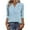 Blue, variant on Women's Fashion Casual Retro Floral V-Neck Decorative Button Three-Quarter Sleeve T-Shirt Top, Elegant Blouse for Women,Red,XL