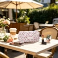 thumbnail image 5 of Printed Fluffy Zippered Makeup Bag, Zipped Makeup Bag, Beautiful and Cute Floral Pattern Pencil Case, Suitable for Home, Travel, and Office, Can Store Lipstick, Cosmetics, and Other Small Items, 5 of 5