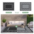 thumbnail image 2 of DEORAB Outdoor Rugs Waterproof Plastic Straw Mat 6'x9' Reversible for RV Patio Deck Beach Black & Gray, 2 of 5