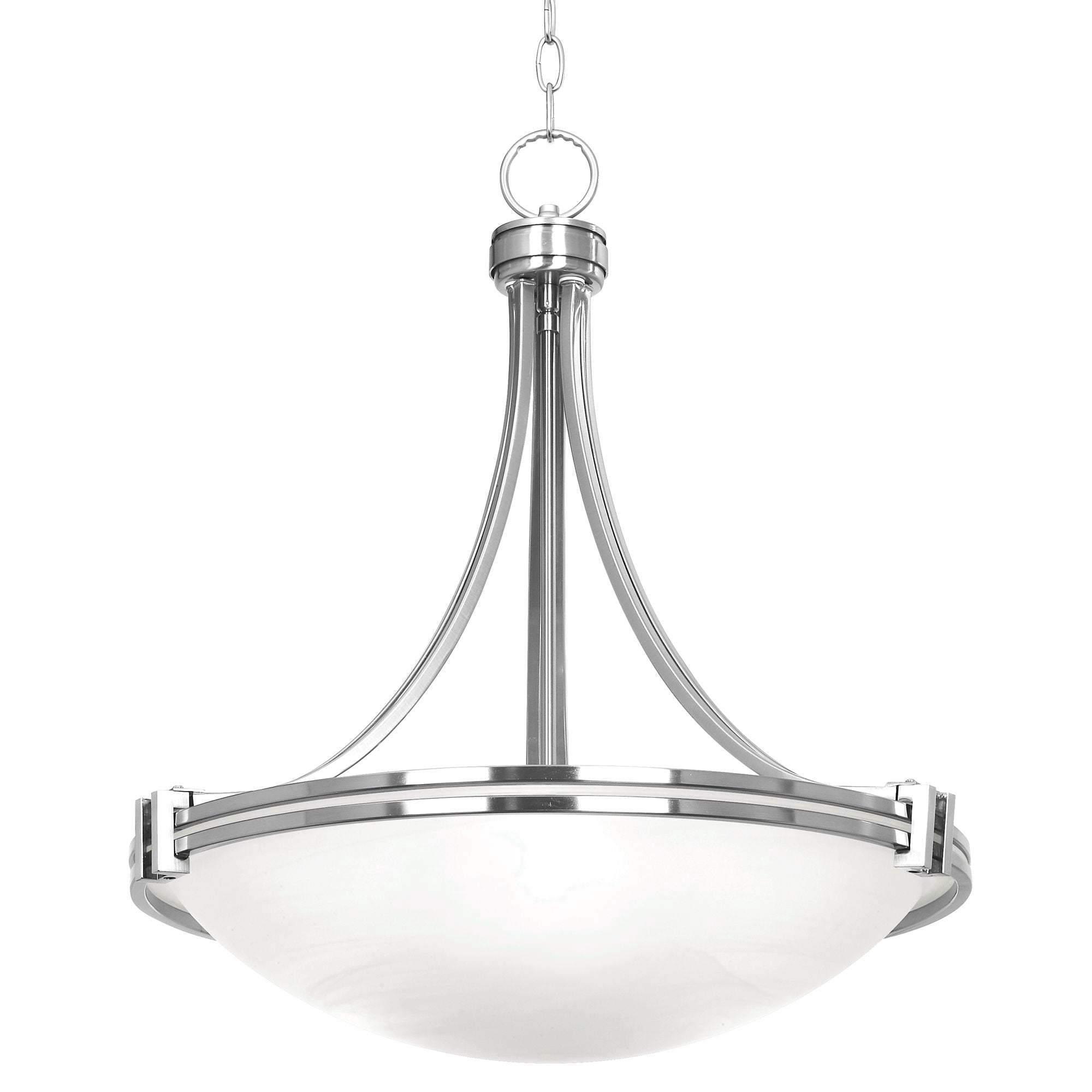 Possini Euro Design Deco Brushed Nickel Pendant Chandelier 21 1/2" Wide Modern White Marbled Bowl Glass 3-Light Fixture for Dining Room Kitchen Island