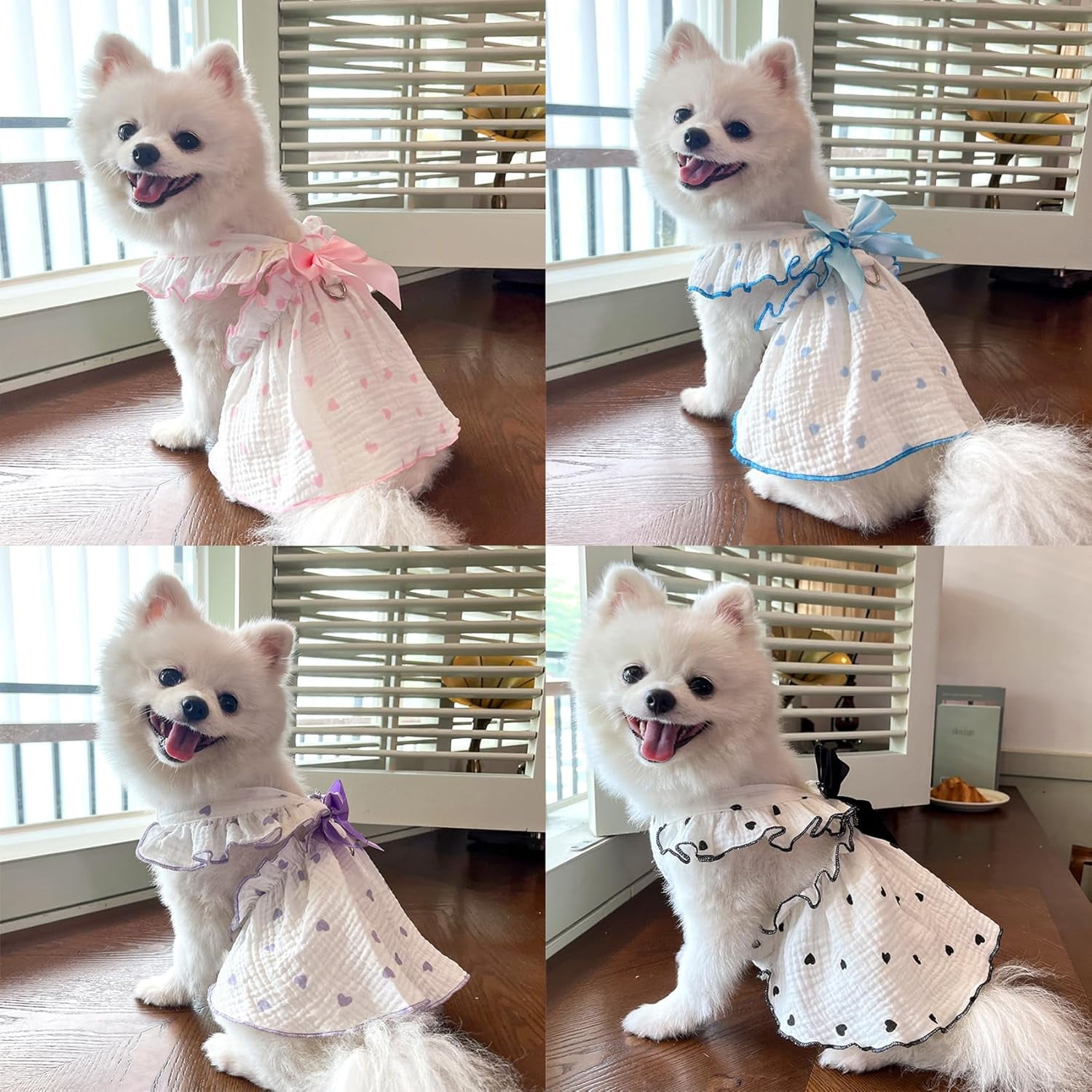 XiHAMA Dog Dresses, Fashion Pet Dog Clothes, Striped Mesh Puppy Dogs Princess Dresses