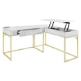 thumbnail image 2 of Pemberly Row Contemporary Wood 2-Piece Writing Desk Set in White, 2 of 8