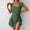 01 Army Green, variant on Feimerou Swim Dress for Women One Piece Swimdress Ruffle Tummy Control Skirt Swimsuit Square Neck Wrap Cutout Split Hem Bathing Suits