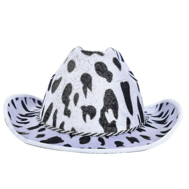 Sombrero de vaquero con estampado de vaca para tema occidental con gafas, toalla cuadrada, disfraz de Halloween, despedida de soltera, despedida de soltera