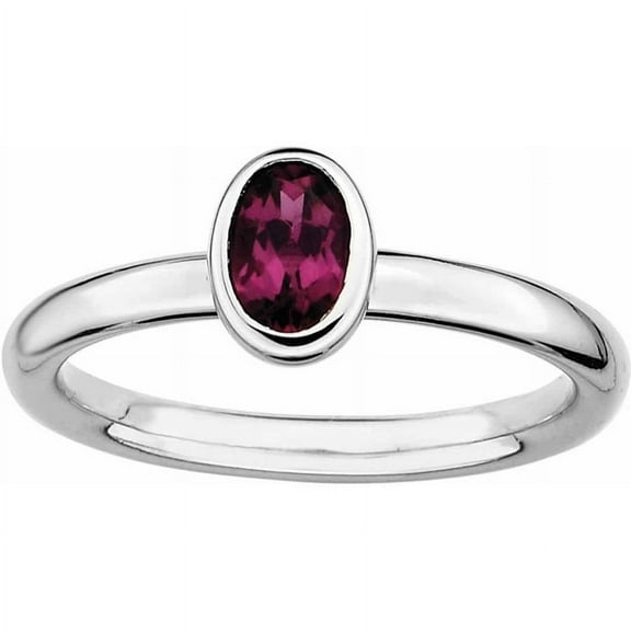 Sterling Silver Oval Rhodolite Garnet Ring