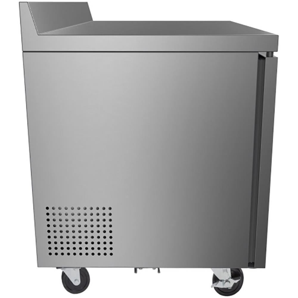 Pemberly Row 48" 2-Door Stainless Steel Worktop Commercial Freezer in Silver