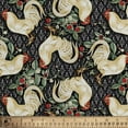 thumbnail image 4 of (2 pack) David Textiles 44" x 1 yard Cotton Country Toss Chicken Pre-Cut Fabric, Black, 4 of 7