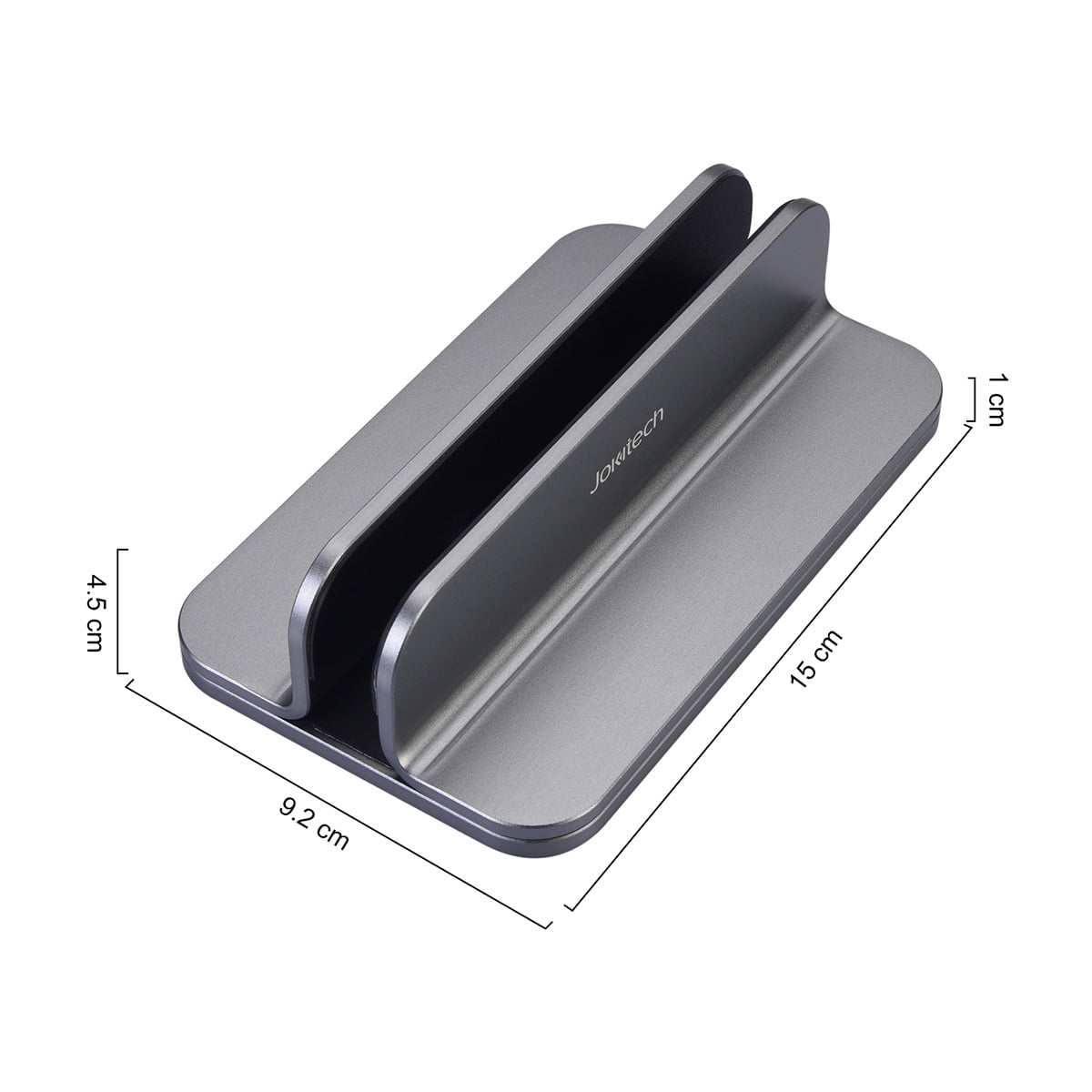 Vertical Laptop Stand Holder, Desktop Aluminum MacBook Stand with Adjustable Dock Size, Fits All MacBook, Surface, Chromebook and Gaming Laptops (Up to 17.3 inches), Silver