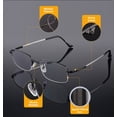 thumbnail image 3 of 2 Packs Progressive Multifocal Reading Glasses Blue Light Blocking for Men for Women,No Line Trifocal Readers, Half Rim Metal Frame, Memory Titanium Arm, Reading Glasses + 4.00, 3 of 3