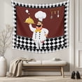 thumbnail image 5 of Red Kitchen Chef Large Tapestry for Bedroom Wall Hanging Tapestry, Black Plaid Gourmet Food Vintage Ceiling Backdrop Tapestries Poster Blanket Wall Decor for Teens Room Living Room Dorm 85" x 90", 5 of 8