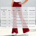 thumbnail image 2 of Mooqilaa Girls Flare Leggings Size 12-13 Years, Ribbed Knit Stretchy Casual High Waist Flare Pants Red, 2 of 7