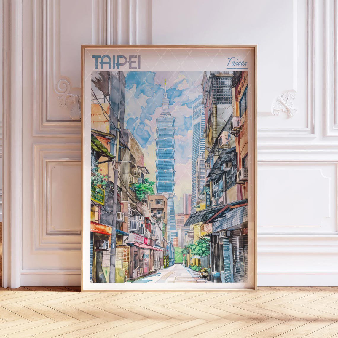 Taipei Taiwan Pastel Travel Unframed Paper Print