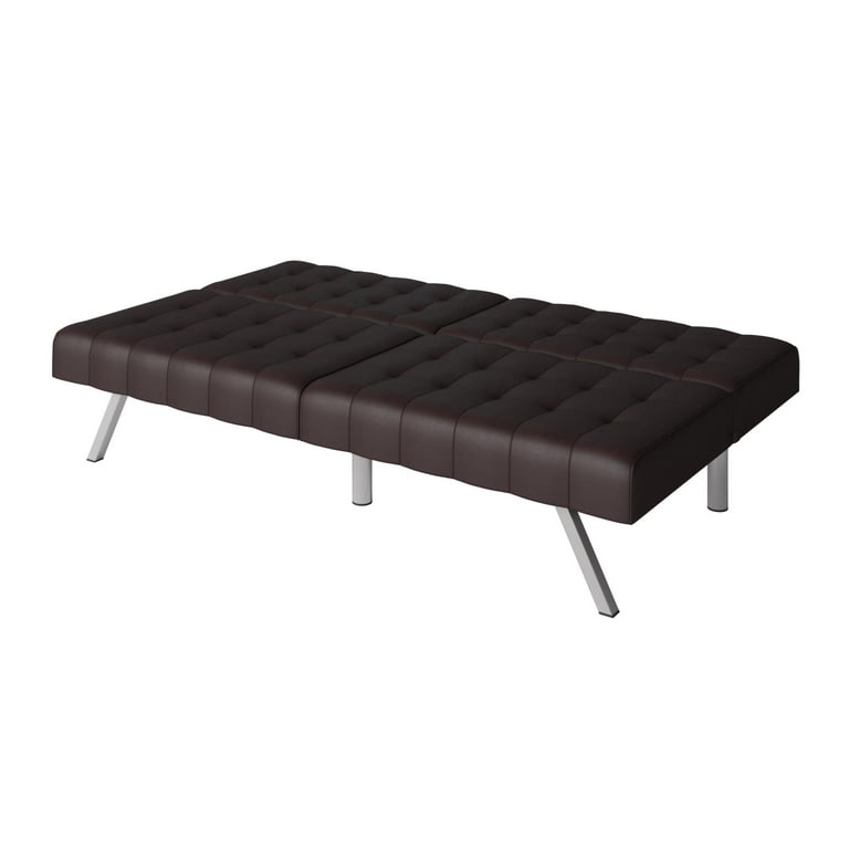 Mainstays Morgan Futon Brown Faux Leather Walmart
