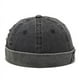 thumbnail image 1 of Zhuge Gorra de algodón lavada sin visera con parche elegante para hombre, gorra de marinero Docker negra, 1 of 4