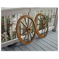 thumbnail image 2 of 24 in. Steel-rimmed Wooden Wagon Wheels - Decorative Wall Decor, Set of Two, 2 of 6