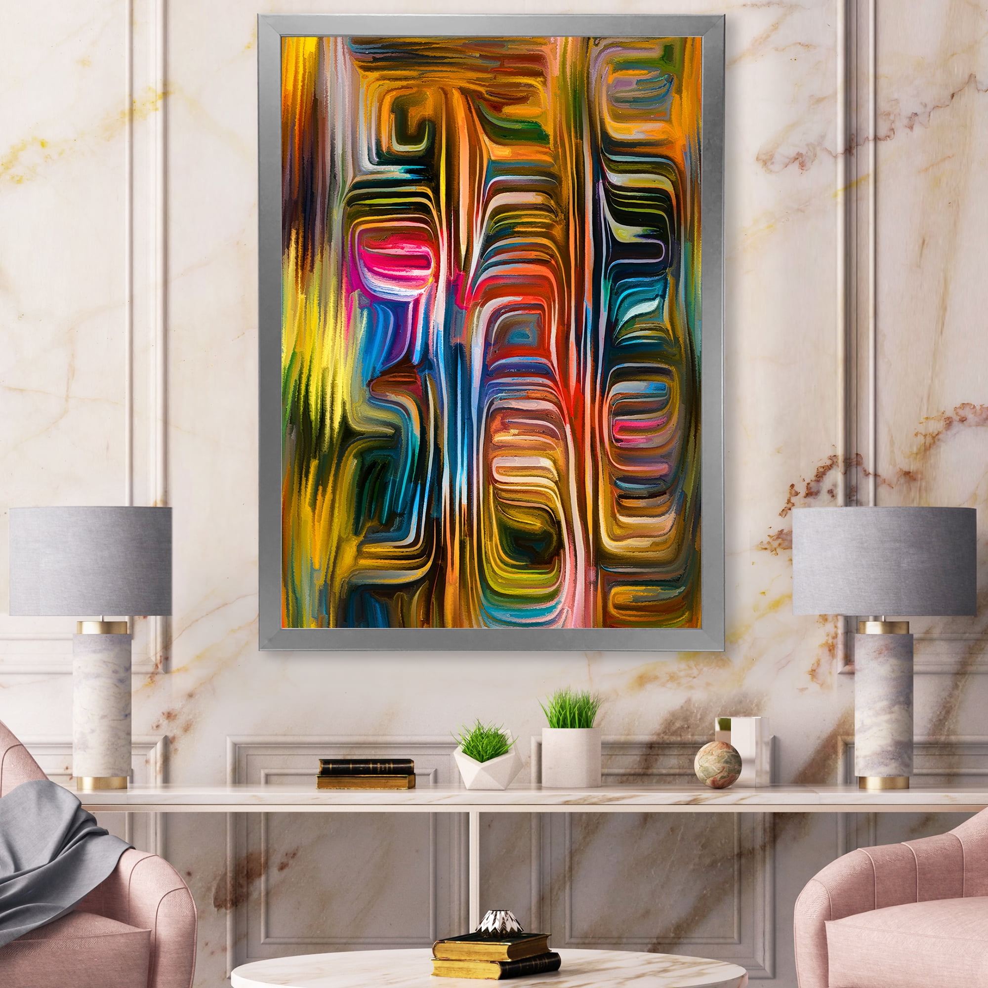 Designart 'Colour Spiral Fusion II' Modern Framed Art Print