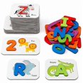 thumbnail image 1 of Numbers And Alphabets Flash Cards Set, Abc Wooden Letters And Numbers, Puzzle Game Educational Toys, 1 of 4