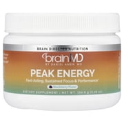 BrainMD Peak Energy Powder, 30 Servings, Fast-Acting Sustained Focus, Blackberry Flavor