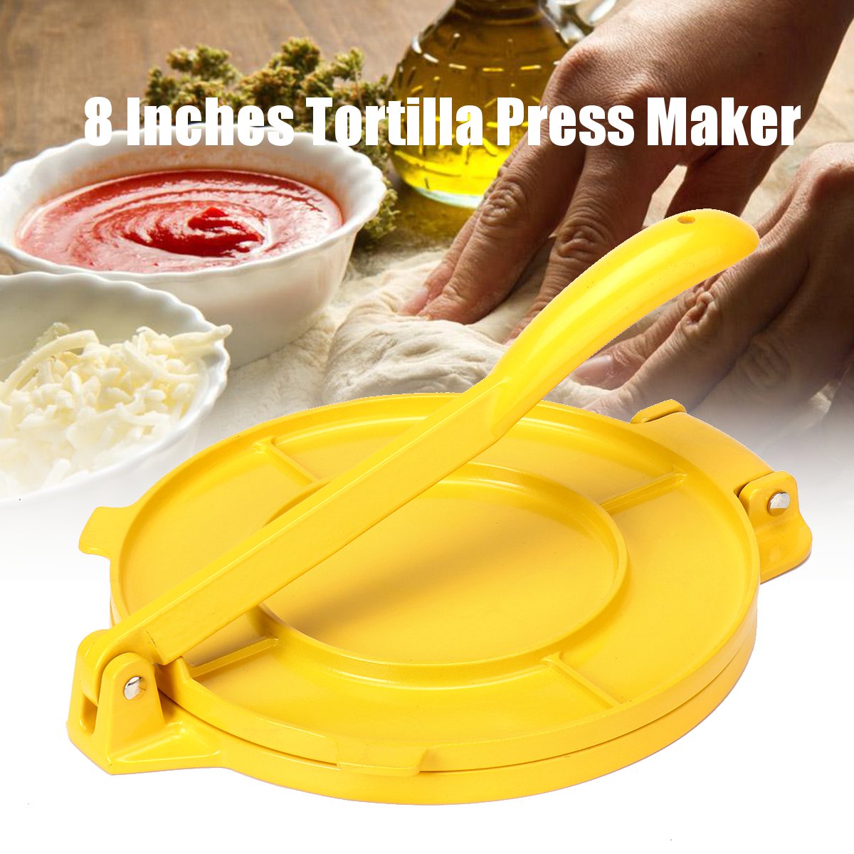 Tortilla Maker,Tortilla Press and Pataconera 8 Inch Aluminum Flour Corn Press,Makes Fresh Corn or Flour Tortillas for Grilling
