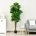 thumbnail image 2 of 71" Tall Artificial Fiddle Leaf Fig Tree - Lifelike, Low Maintenance, Perfect for Home or Office, 2 of 3