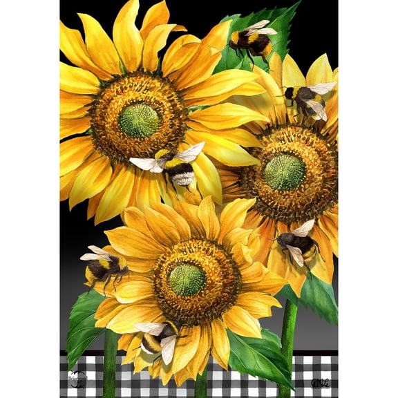 Briarwood Lane Spring Garden Flag 12x18 For Outdoor Buzzing Sunflowers For Spring Garden Flag Flags For Outside