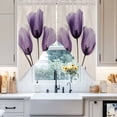 thumbnail image 4 of Spring Purple Swag Curtain Valance for Windows, Flowers X-ray Image of Tulips Floral Retro Window Treatments Short Swag Topper for Kitchen Windows Bathroom Bedroom, 36"x63", 4 of 8