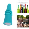 thumbnail image 3 of 4 Tapones Portátiles Para Botellas De Vino Y Bebidas Con Tapa De Agarre, Color Verde, 3 of 8