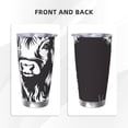 thumbnail image 3 of Susaid Floral Cow Silhouette Print 20oz Car Cup,Insulated Coffee Cup Fully Spill Proof Travel Coffee Mug, Stainless Steel Tumbler for Work Home Outdoor Car-Straw Two-piece Set, 3 of 8
